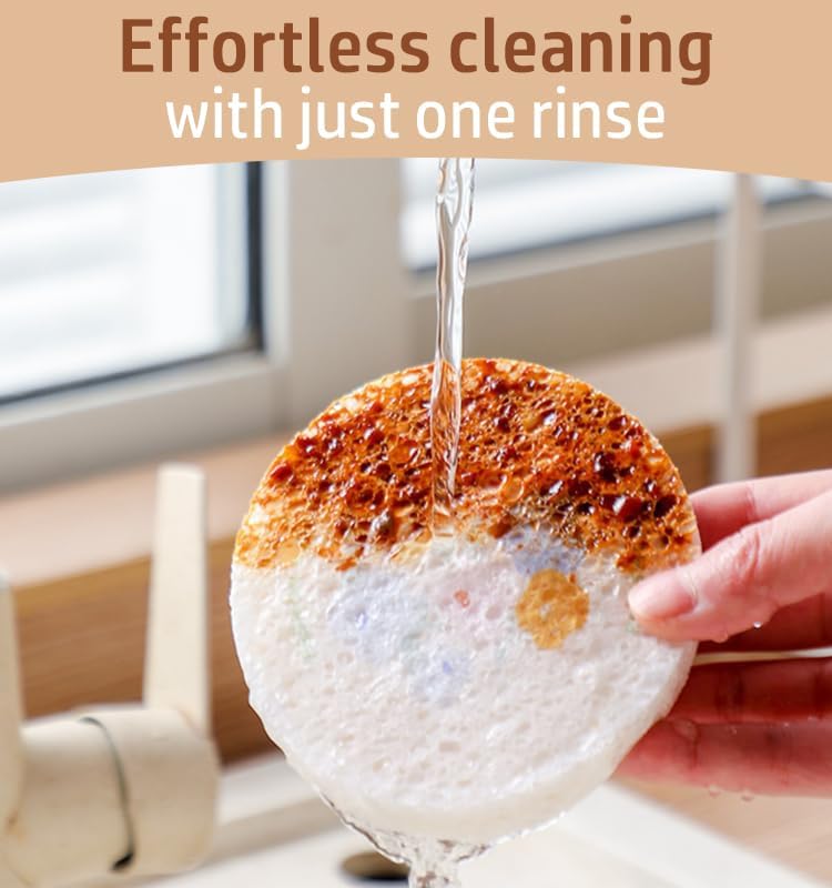 Natural Wood Pulp Floral Dish Sponge 🌱 | Eco-Friendly Kitchen Cleaning Essential 🧽