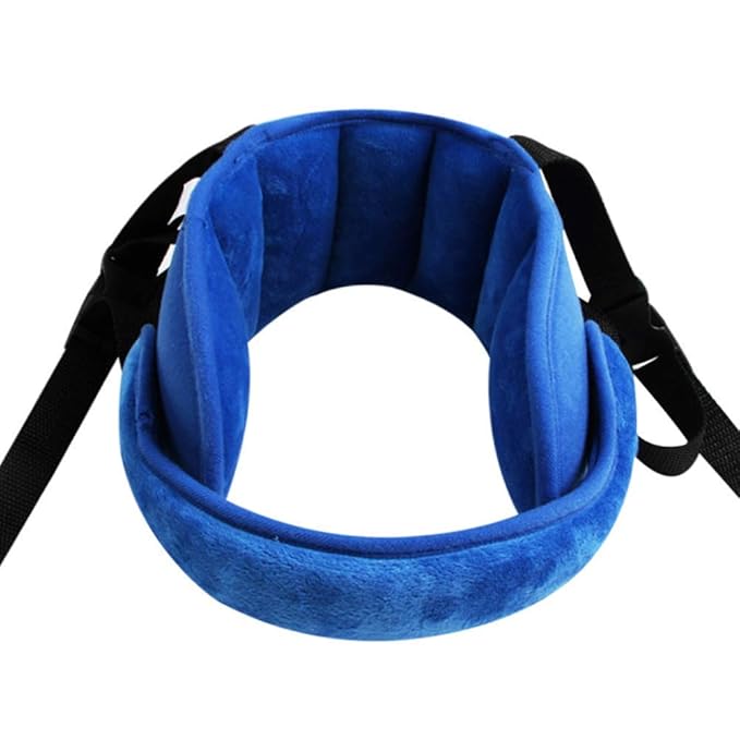Kids Car Seat Head Support Strap, Soft Plush Adjustable Nap Support Band with Padded Side Cushions