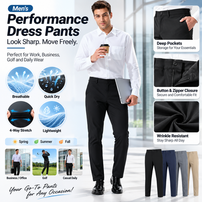 Men's Golf Pants Quick Dry Stretch Work Dress