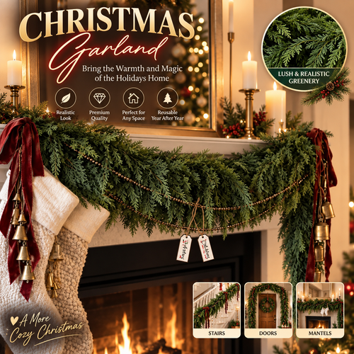 6FT Artificial Cedar Christmas Garland