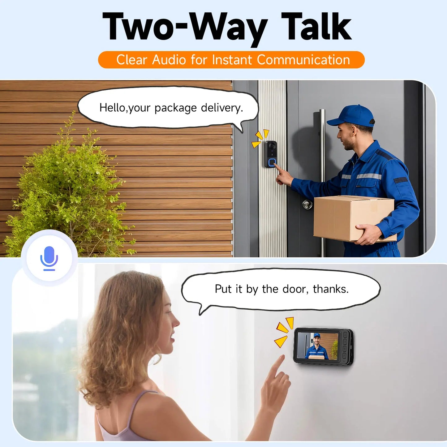 🔔1080P Wireless Doorbell Camera with 4.3in Monitor No WiFi