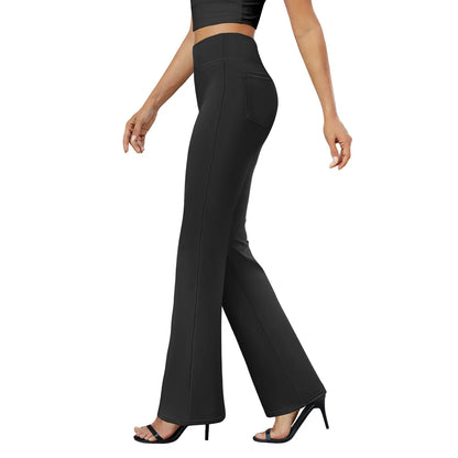 👖2026 Flex High-Waisted Elastic Yoga Pants for Women, featuring back pockets