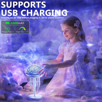 💡Jellyfish Lamps Projector RGB Night Lights - 7 Color Portable Bright Table Desk Lamp