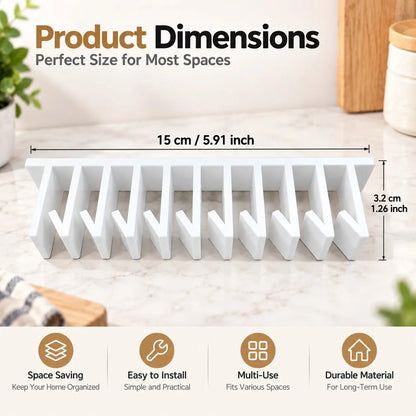 10-Slot Lid Organizer Hanging Rack, White - Kitchen