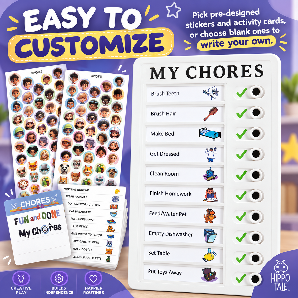 Daily Routine Chart for Kids - Back to School Chores & Visual Schedule
