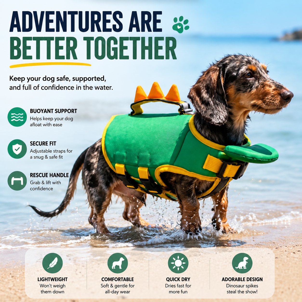 Dinosaur Dog Life Jacket