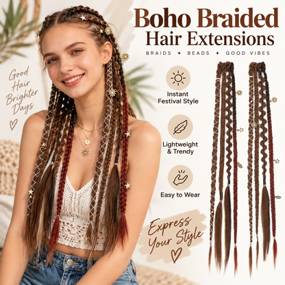 ✨ Boho Beaded Clip-In Braids – Effortless Festival & Everyday Hair Transformation