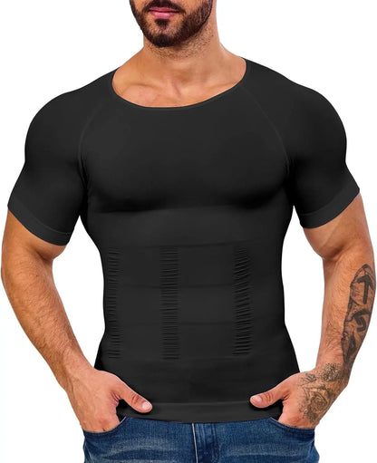 Men's Compression Body Shaper Short Sleeve Shirt - 1-2 Pack