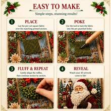 3D Christmas Fabric Poke Art Kit-Creative Christmas Decoration Gift for Adults
