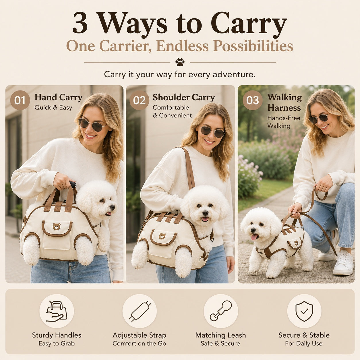 The Ultimate Hands-Free Pet Carrier|Comfortable Support For Every Adventure