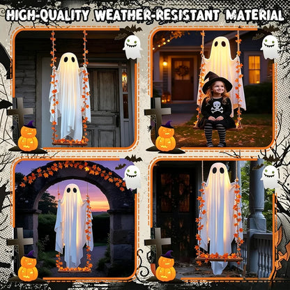 👻 Light-Up Swinging Ghost Halloween Decoration