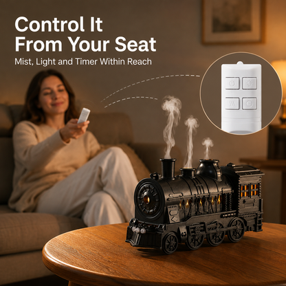 Vintage Steam Train Aroma Diffuser with Remote Control