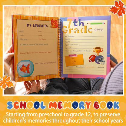 📔School Memory Book for Kids Preschools to 12th Grade