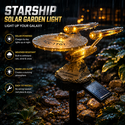 🌟60th Anniversary Enterprise NCC-1701 Solar Garden Light