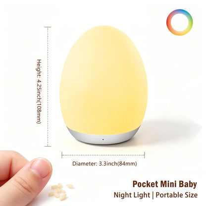 Egg Night Light for Kids, RGB Touch Lamp