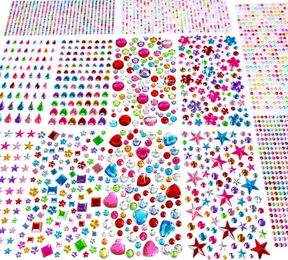 ✨3228 Pcs Gems Stickers Self-Adhesive Rhinestone Jewel DIY