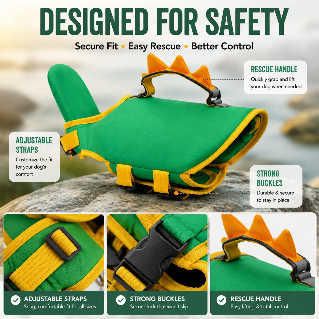Dinosaur Dog Life Jacket