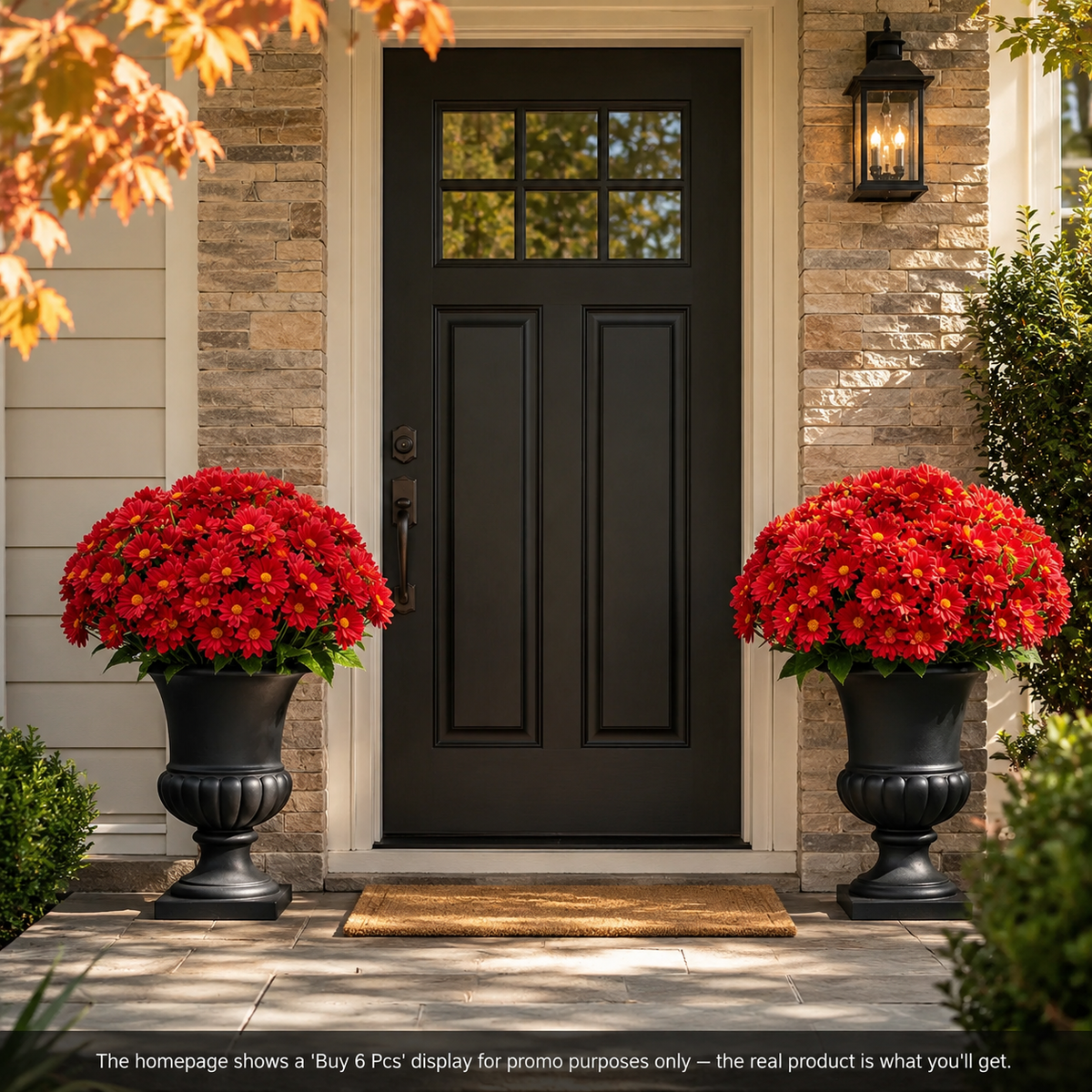 🌼 Artificial Outdoor Sunset Mums Flowers - UV resistant, Waterproof, Windproof