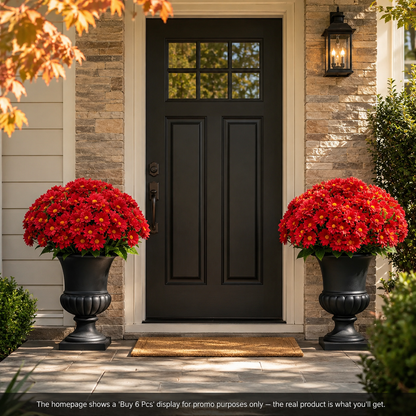 🌼 Artificial Outdoor Sunset Mums Flowers - UV resistant, Waterproof, Windproof