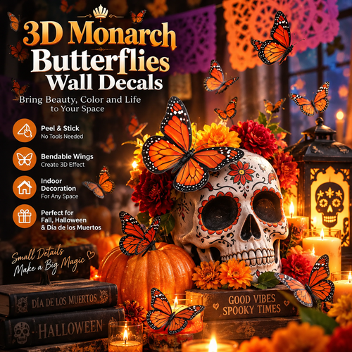 🦋3D Monarch Butterfly Wall Decal Hanging Decor