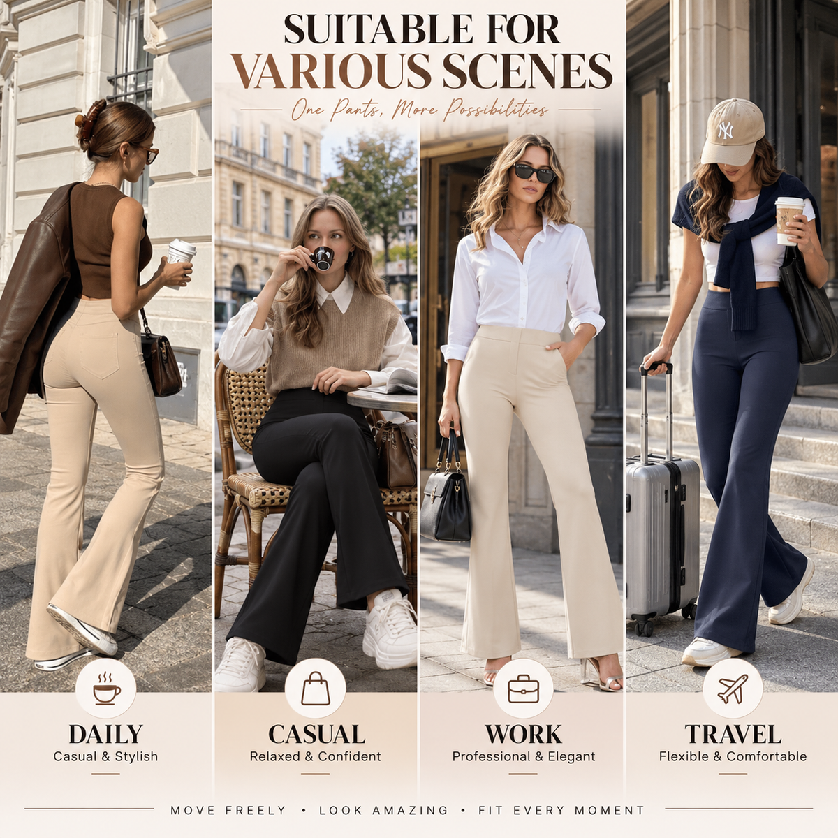 👖2026 Flex High-Waisted Elastic Yoga Pants for Women, featuring back pockets