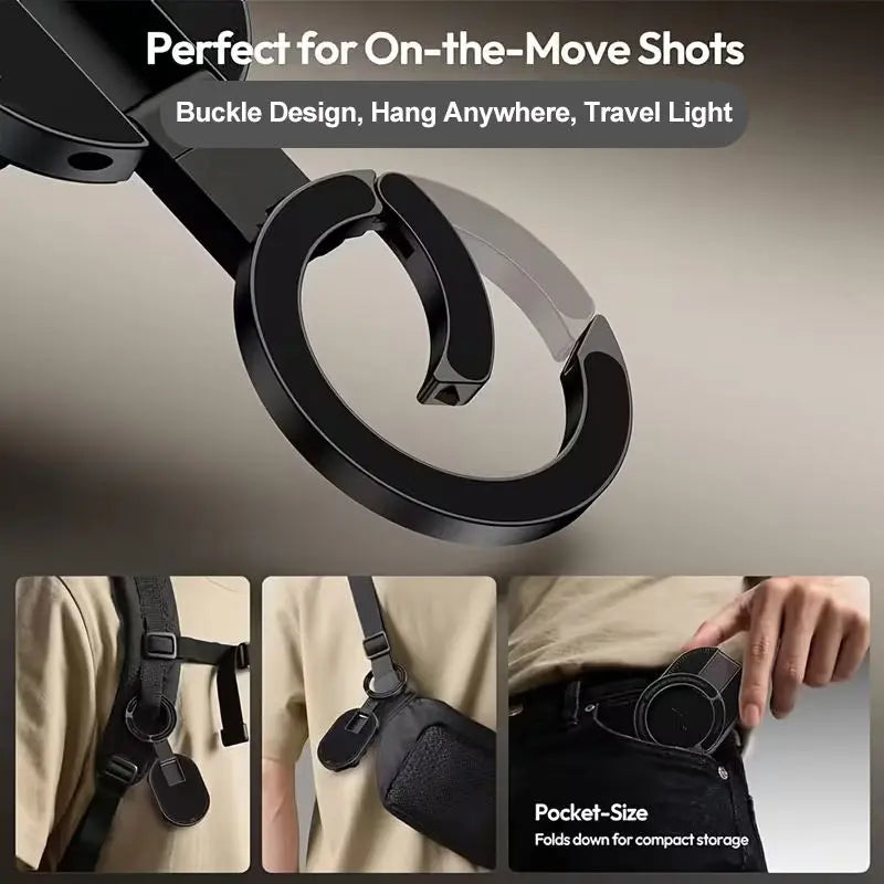 QY76 MagLock Magnetic Phone Mount - Versatile Desktop & Car Holder