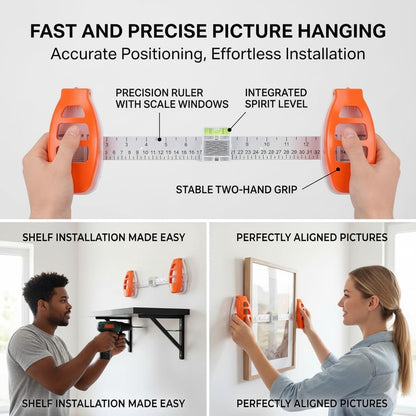 🛠️ 3-in-1 Picture Hanging Tool | Hammer-Free Magnetic Nail System with Level