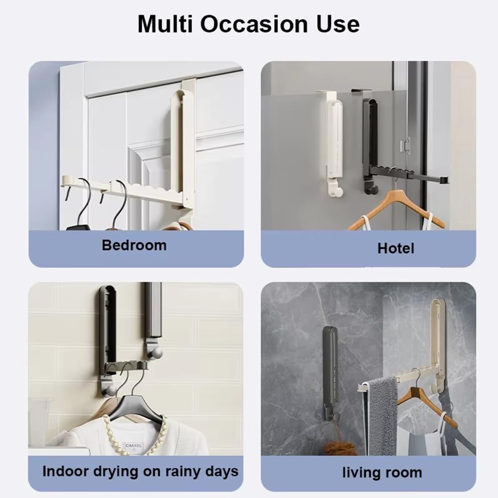 Expandable Folding Wall Hook – Space-Saving Drying Rack & Hidden Towel Hanger for Doors