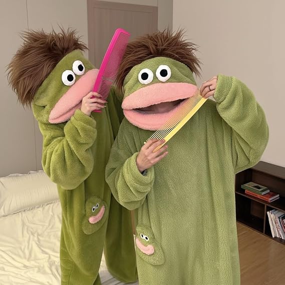 2026 New Funny Green Monster Pajamas Kids Onesie