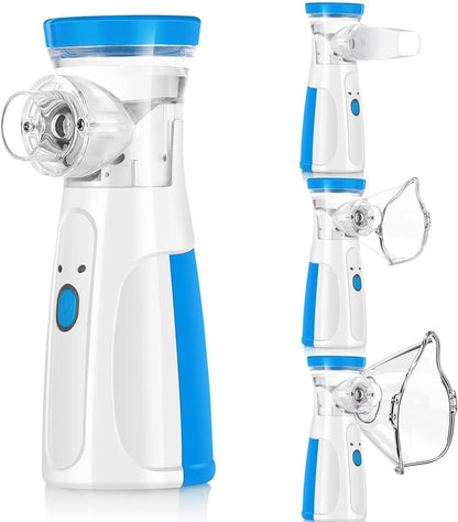 Portable Mesh Nebulizer, Silent and Compact Nebulizer Machine for Adult and Kids, Wireless Vaporizer Machine With Respiratory Mask, Effective for Cough, Asthma, Sinusitis, and Bronchitis, Steam Inhaler for Cold and Cough -Quick Relief and Daily Use Vapori