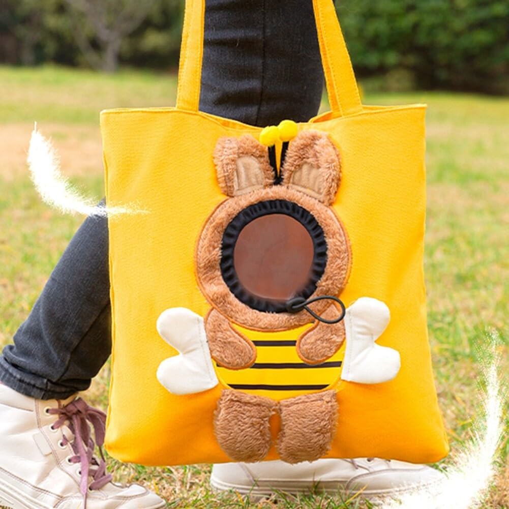 Bee Out Cute Canvas Pet Bag | Cute Bee-Shaped Pet Canvas Shoulder Carrier