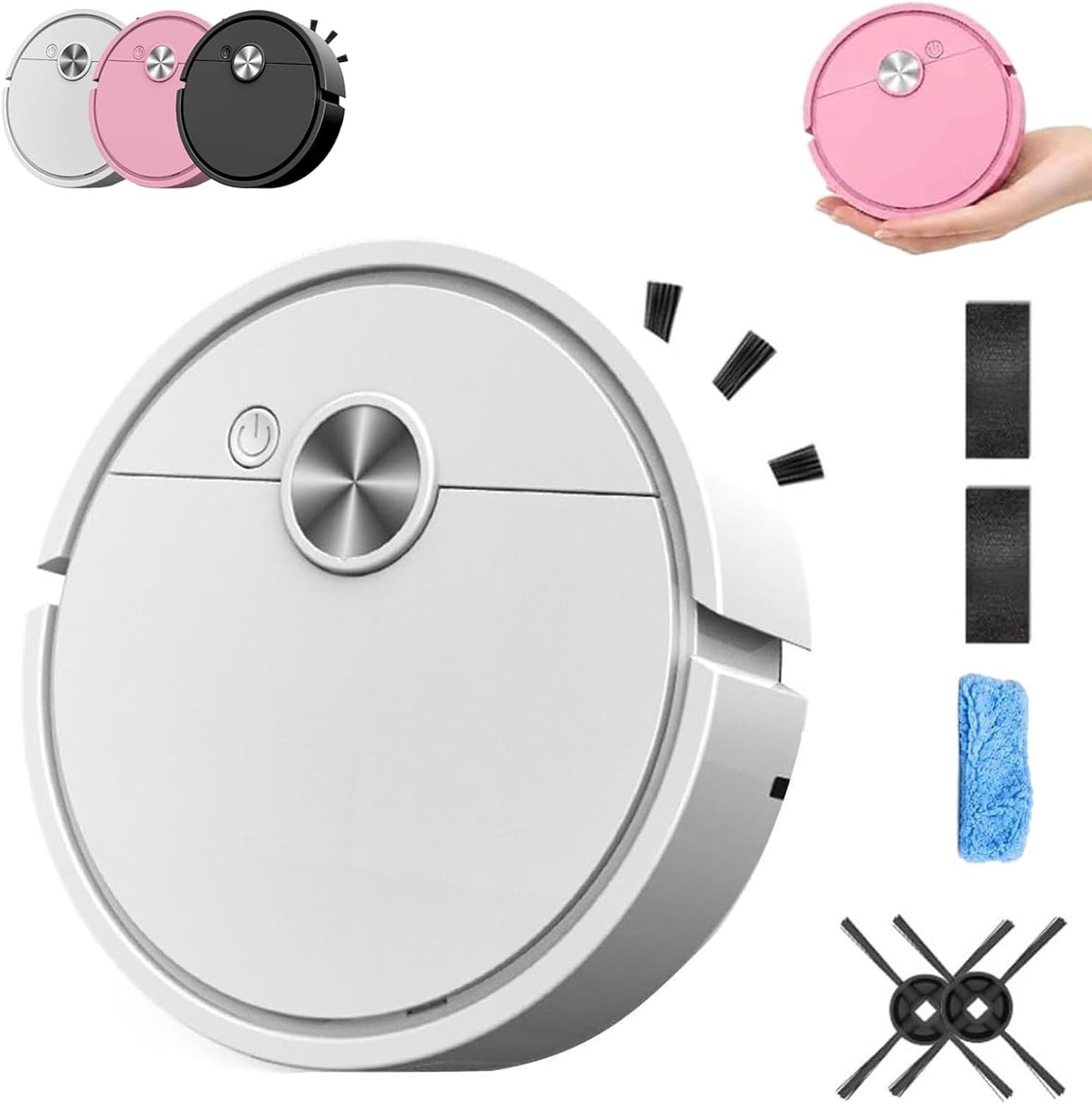 Mini Robot Vacuum Cleaner for Car & Desktop, Rechargeable Smart Automatic Vacuum Robot, Low Noise Portable Cleaner for Dust, Crumbs & Pet Hair