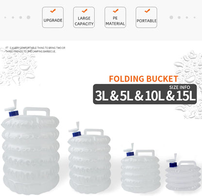 Water Bucket with Faucet Lightweight Foldable Water Bucket Reusable Camping Equipment for Outdoor, Trip