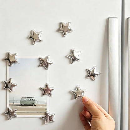 ⭐Ten retro electroplated refrigerator stickers in star shapes