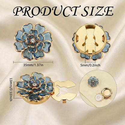 Luxury Crystal Floral Button Covers for Women Blouses