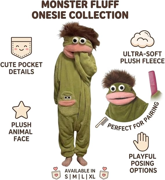 2026 New Funny Green Monster Pajamas Kids Onesie