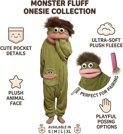2026 New Funny Green Monster Pajamas Kids Onesie