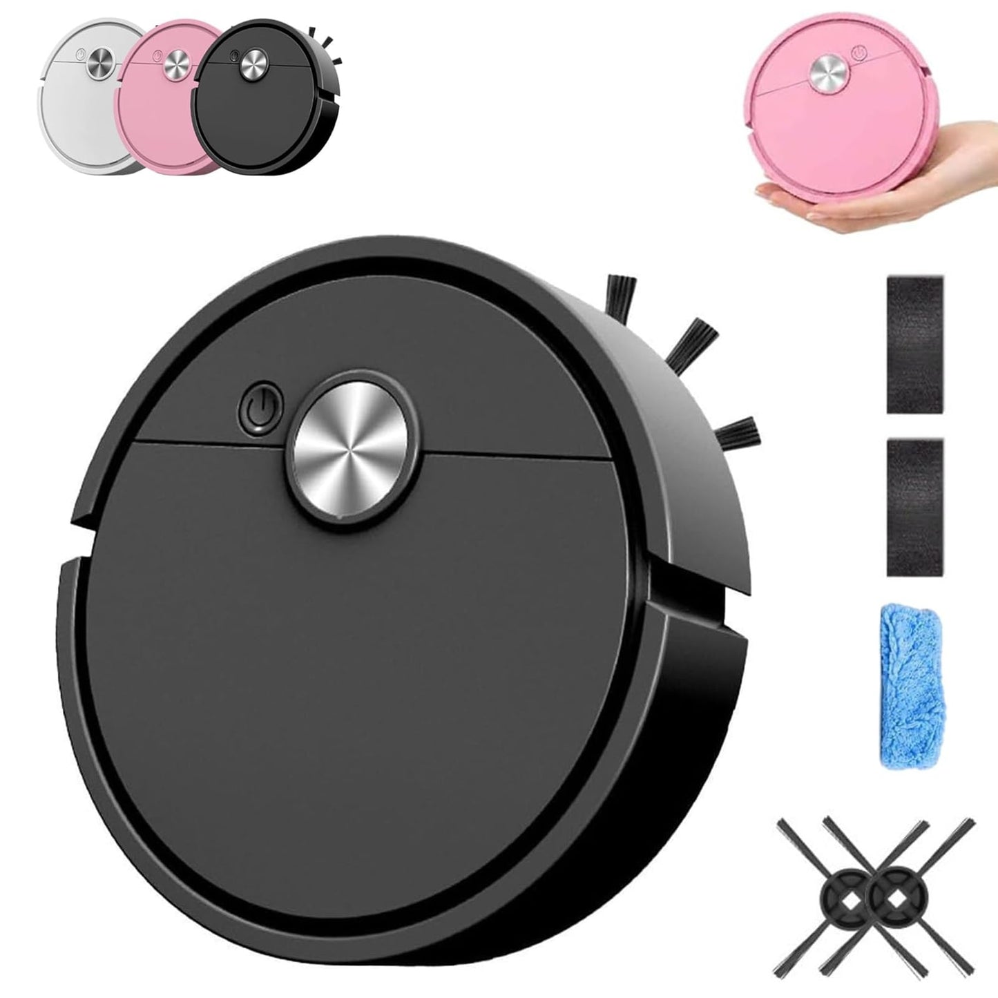 Mini Robot Vacuum Cleaner for Car & Desktop, Rechargeable Smart Automatic Vacuum Robot, Low Noise Portable Cleaner for Dust, Crumbs & Pet Hair