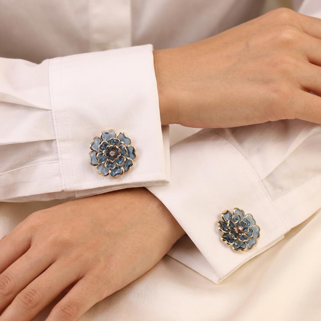 Luxury Crystal Floral Button Covers for Women Blouses