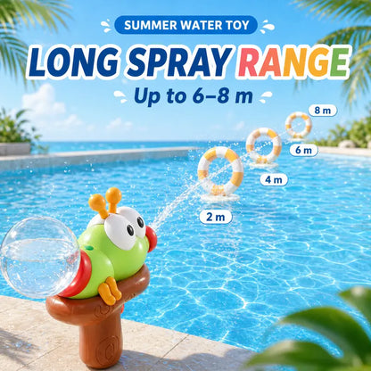 Electric Water Blaster Toy for Kids, Summer Water Blaster Pool Toy with Cute Animal Design, One-Touch Spray Splash Toy for Beach Backyard Outdoor Play Boys Girls