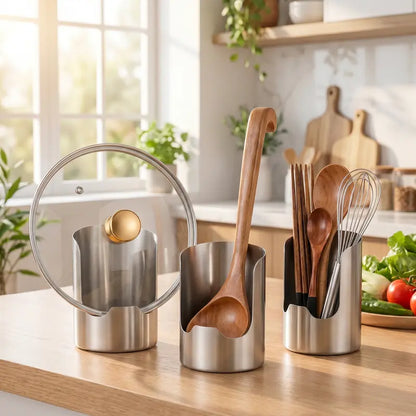 ⚡️Thickened Stainless Steel Utensil Organizer, Rust Resistant Easy to Clean