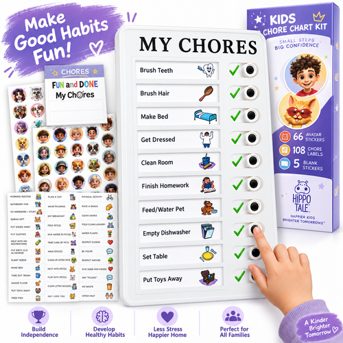 Daily Routine Chart for Kids - Back to School Chores & Visual Schedule