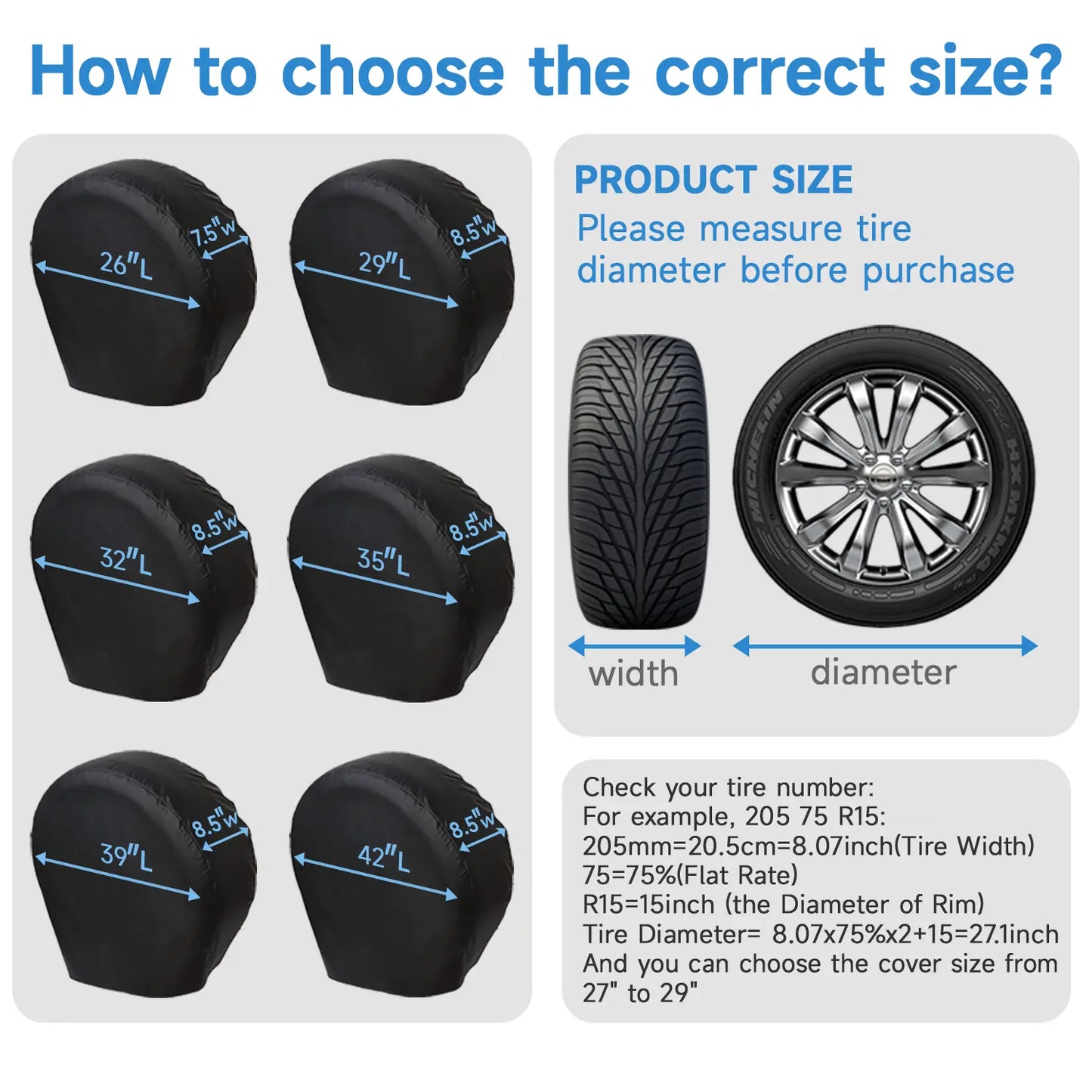 🛡️ Heavy Duty RV Tire Covers (Set of 4) — 100% Waterproof, Windproof & UV Protection for Camper, Trailer & Truck
