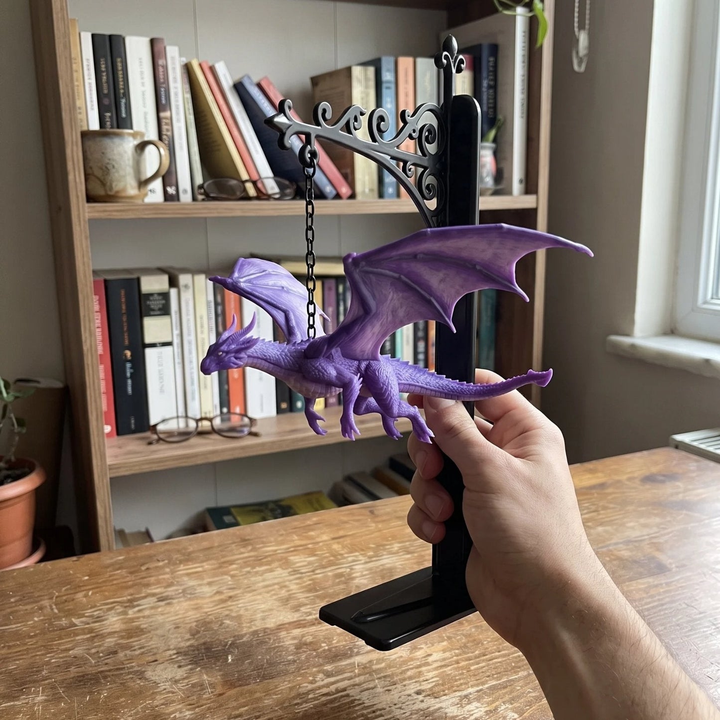 🐉Magical Floating Dragon Bookshelf Lamp