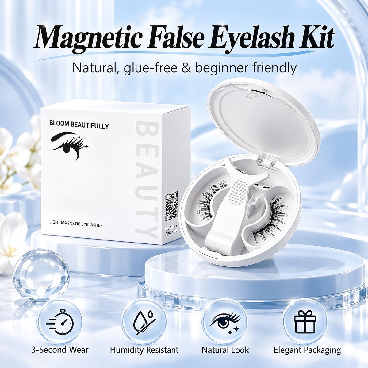 Magnetic eyelash kit designed for glue-free beginner-friendly wear