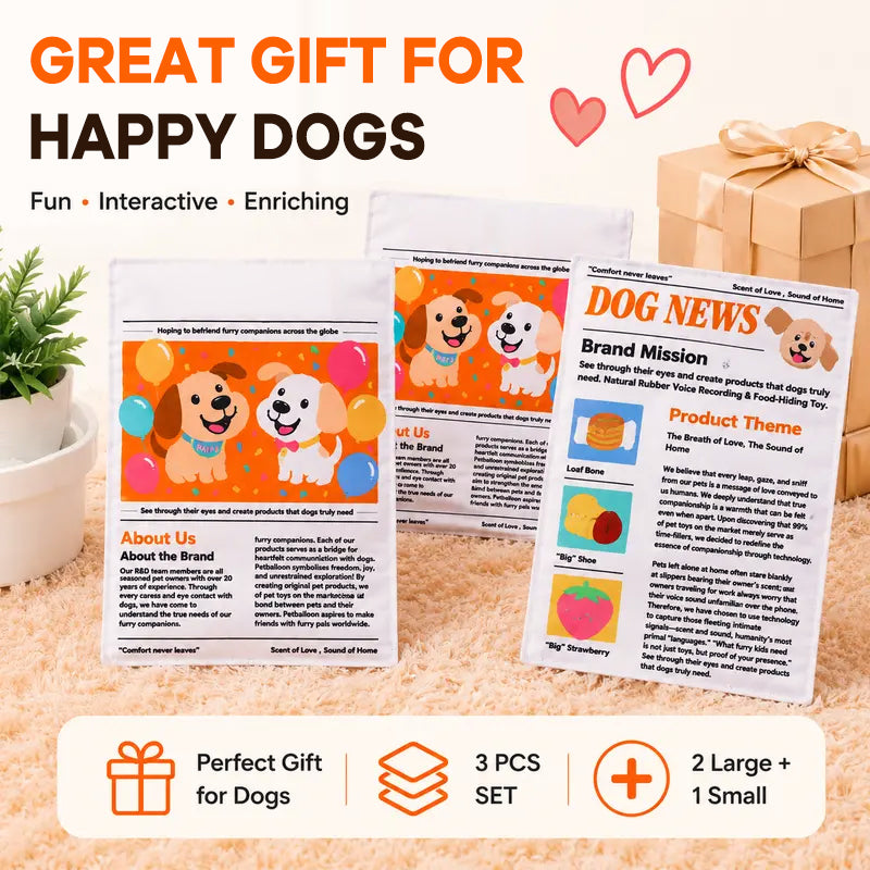 🐾Durable Newspaper Pet Balloon Dog Toy - Crinkle Chew for Boredom Relief