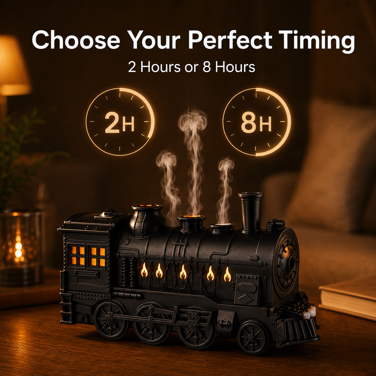 Vintage Steam Train Aroma Diffuser with Remote Control