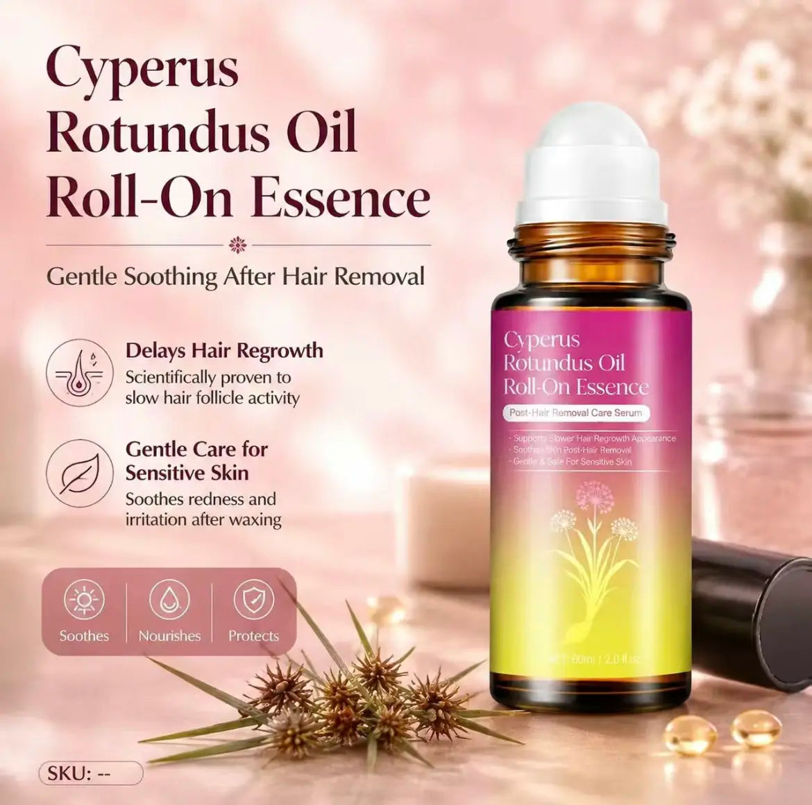 Cyperus Rotundus Oil, Natural Cyprus CypressRotundus Oil for Hair Removal