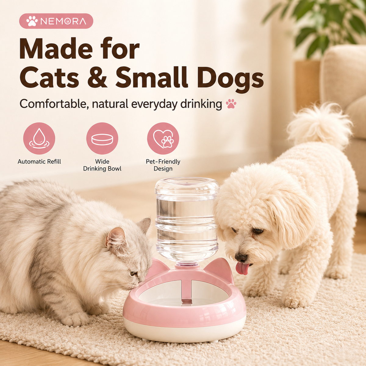 Gravity Pet Water Dispenser | Automatic Cat Water Bowl | No Electricity