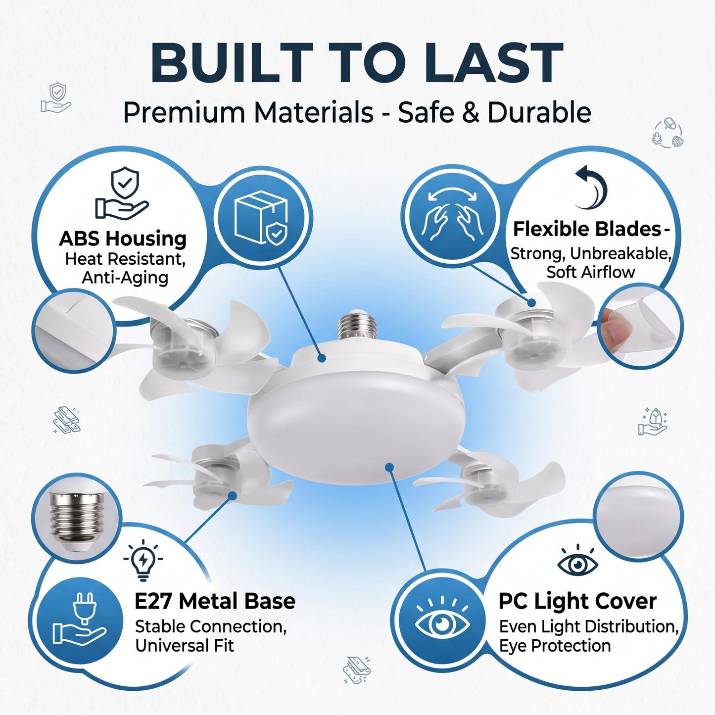 E27 LED Ceiling Fan Light Bulb With Remote Control